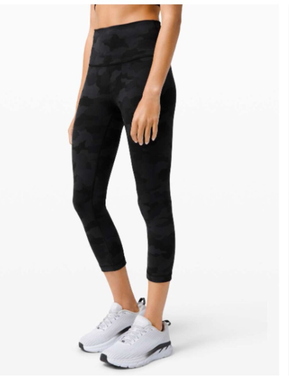 Lululemon Wunder Under Train High Rise Crop Heritage Camo Grey Size 8 21"